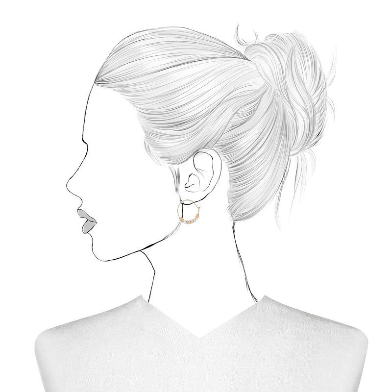 slide 2 of 2, Brass beads Hoop Earrings - Universal Thread™ Gold, 1 ct