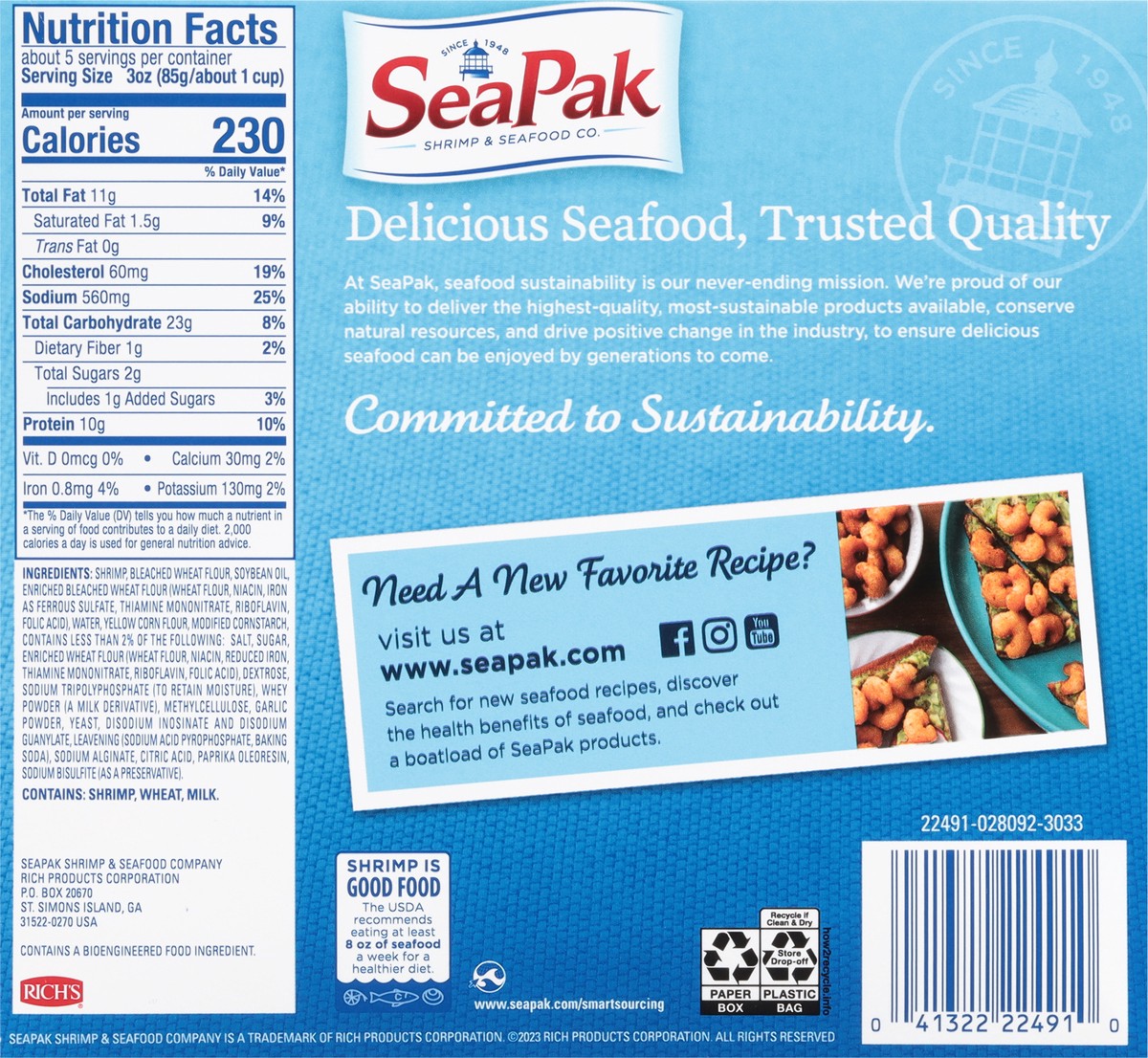 slide 6 of 13, SeaPak Popcorn Oven Crispy Shrimp 16 oz, 16 oz