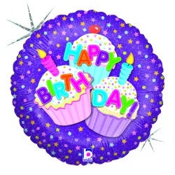 E&R Cupcake Happy Birthday Balloon