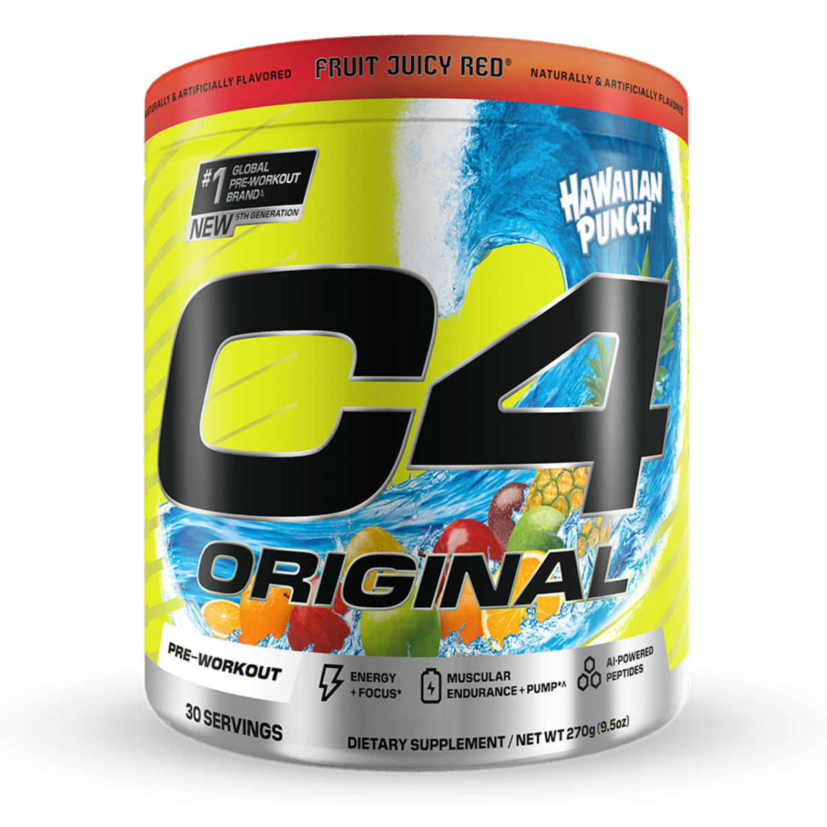 slide 1 of 5, C4 Sport Original Fruit Juicy Red Pre-Workout 9.5 oz, 9.5 oz