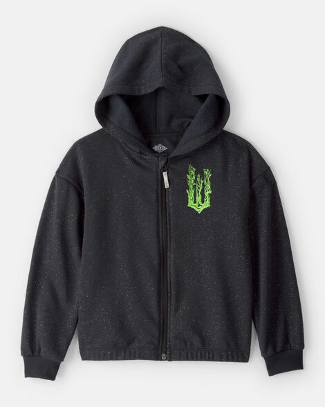 slide 1 of 5, Oshkosh Girls Wicked Elphaba Sparkle Hoodie - Black Grey 10, 1 ct