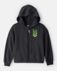Oshkosh Girls Wicked Elphaba Sparkle Hoodie - Black Grey 10