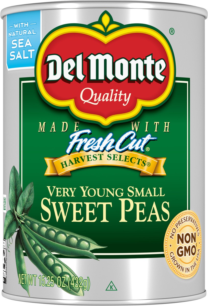 slide 2 of 7, Del Monte Tender Petites Very Young Small Sweet Peas, 15.25 oz