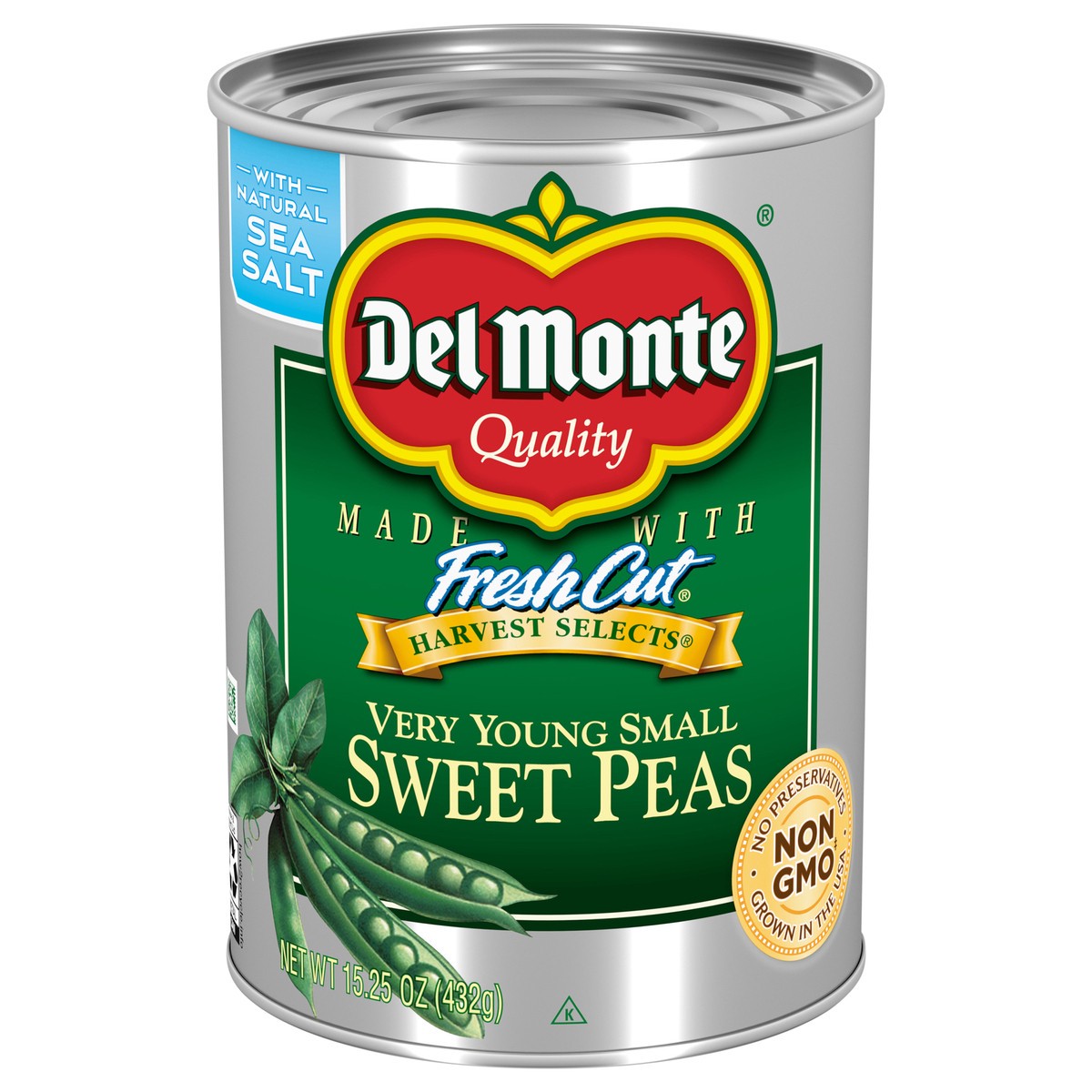 slide 1 of 7, Del Monte Tender Petites Very Young Small Sweet Peas, 15.25 oz