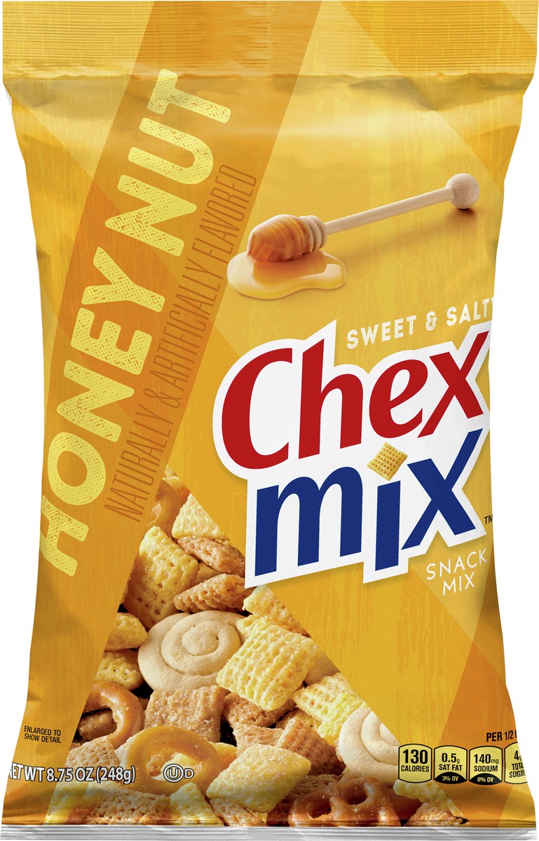slide 4 of 13, Chex Mix Snack Party Mix, Honey Nut, Sweet Salty Pub Mix Snack Bag, 8.75 oz, 8.75 oz