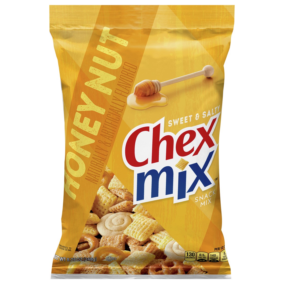 slide 1 of 13, Chex Mix Snack Party Mix, Honey Nut, Sweet Salty Pub Mix Snack Bag, 8.75 oz, 8.75 oz