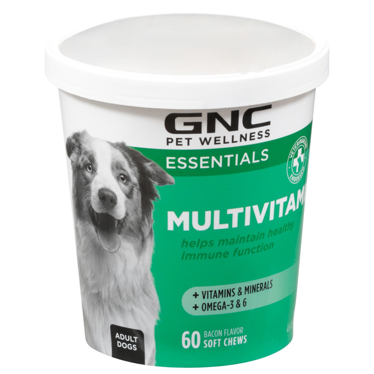 slide 6 of 10, GNC Essentials Multivitamin Adult Bacon Flavor Dog Chews 60 ea, 60 ct