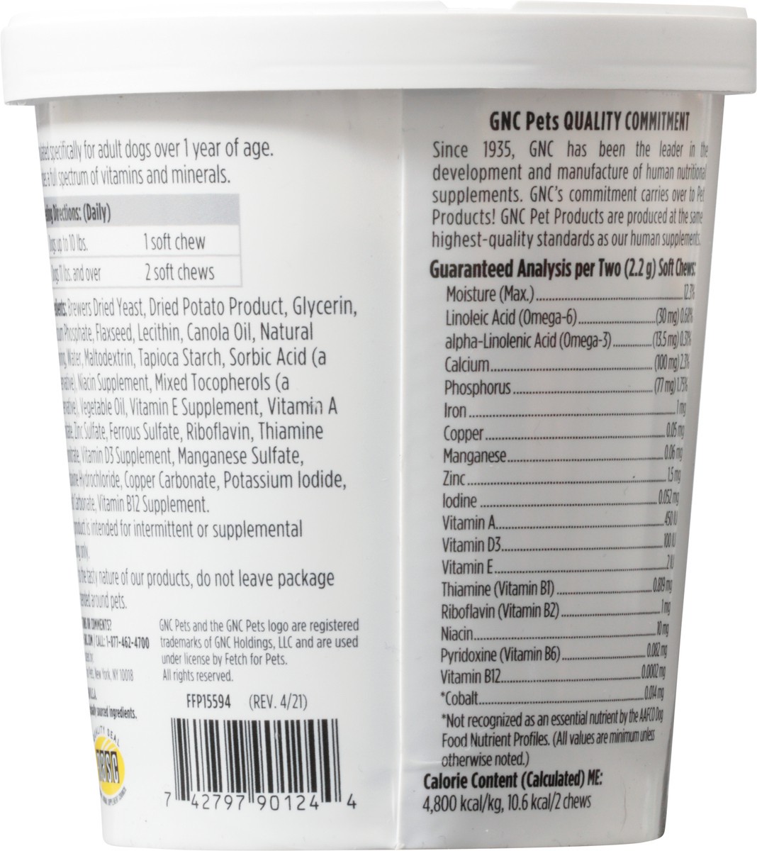 slide 8 of 10, GNC Essentials Multivitamin Adult Bacon Flavor Dog Chews 60 ea, 60 ct
