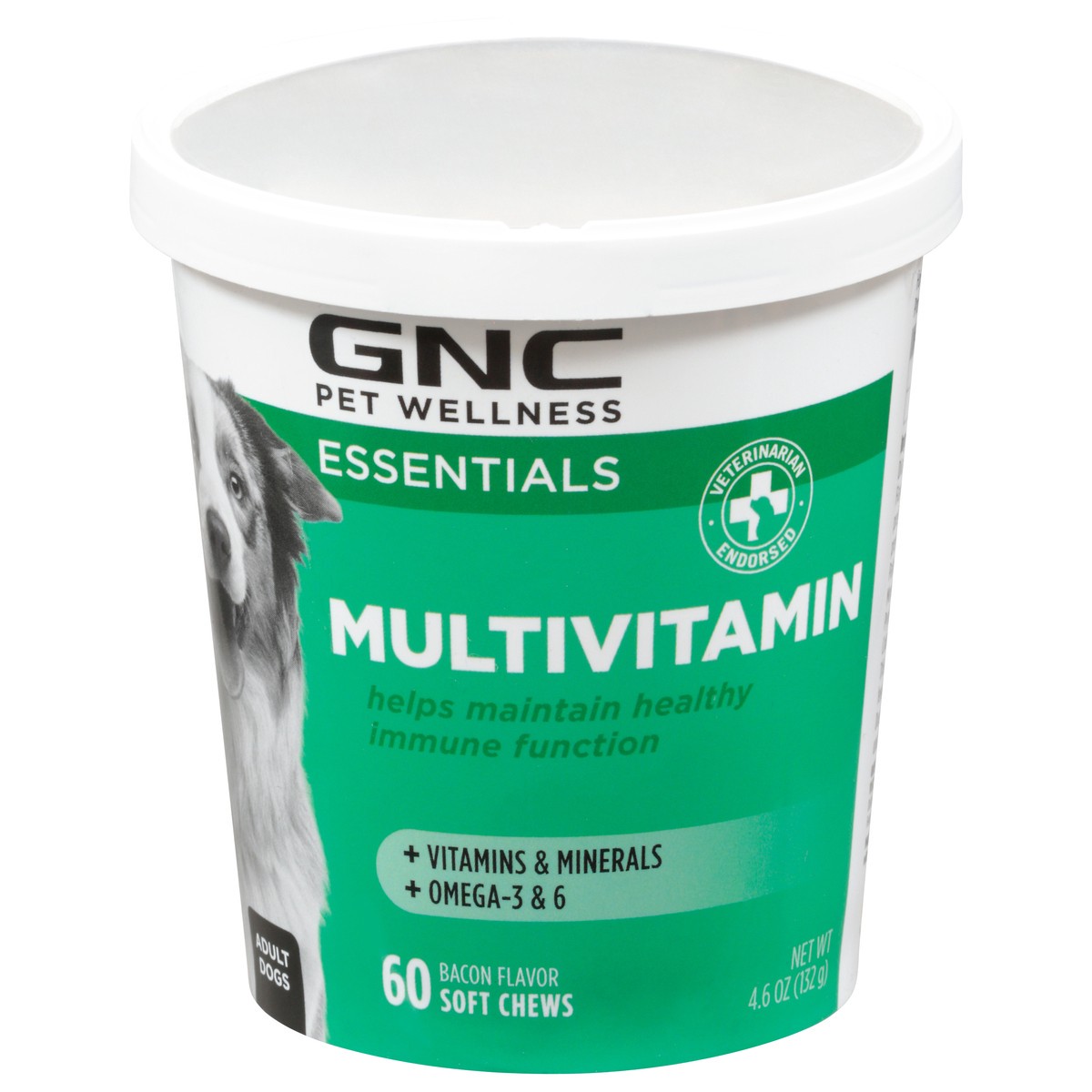 slide 3 of 10, GNC Essentials Multivitamin Adult Bacon Flavor Dog Chews 60 ea, 60 ct