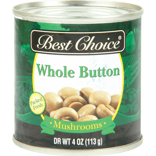 slide 1 of 1, Best Choice Whole Button Mushrooms, 4 oz