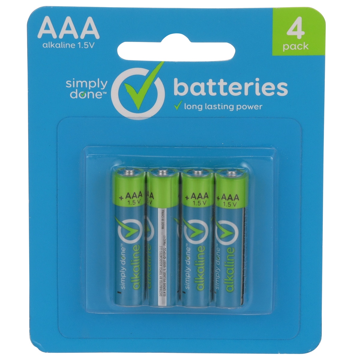 slide 1 of 1, Simply Done Batteries Aaa Alkaline, 4 ct