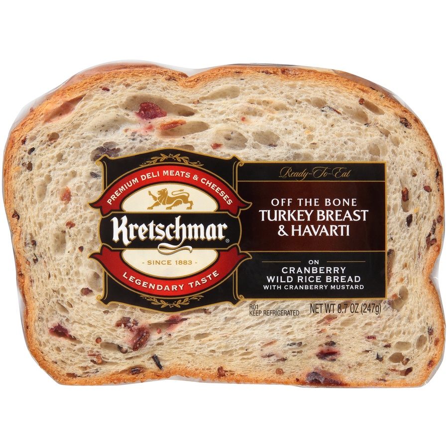 slide 1 of 1, Kretschmar Off the Bone Turkey Breast & Havarti Sandwich, 8.7 oz