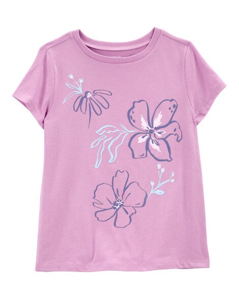 slide 1 of 2, Carters Kid Short-Sleeve Tee - Purple Purple L, 1 ct