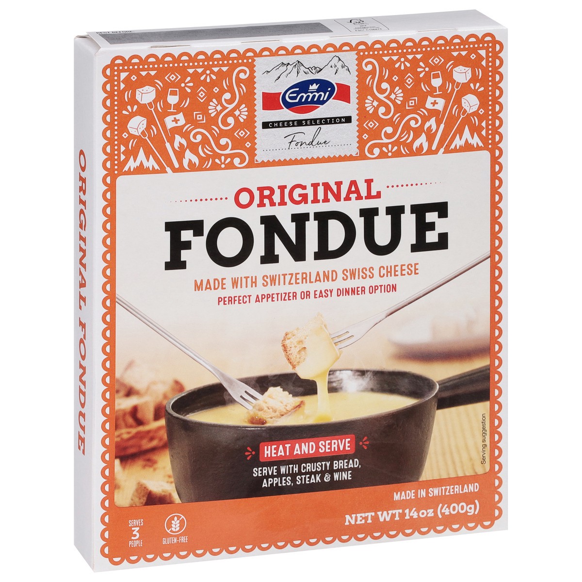 slide 2 of 9, Emmi Original Fondue Cheese, 14 oz