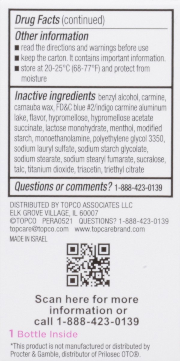 slide 4 of 16, TopCare Health 20 mg Wildberry Mint Omeprazole 14 Tablets, 14 ct