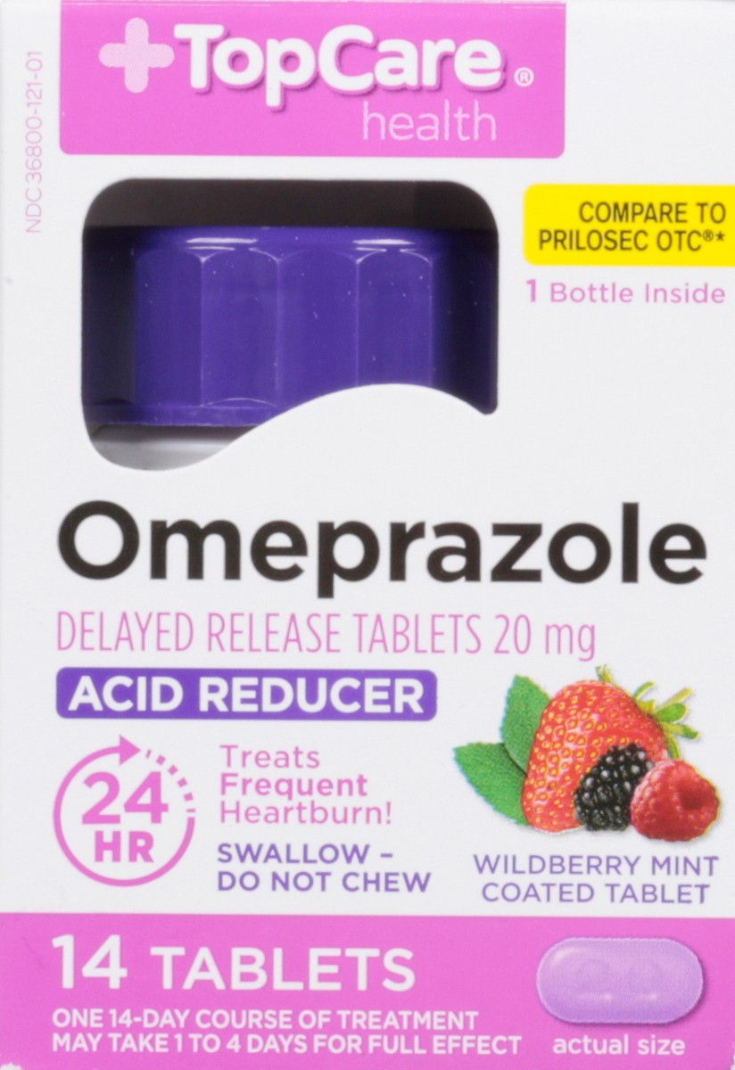 slide 8 of 16, TopCare Health 20 mg Wildberry Mint Omeprazole 14 Tablets, 14 ct