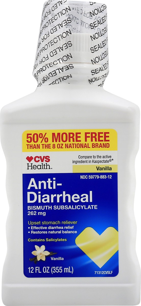 slide 1 of 10, CVS Health Anti-Diarrheal Liquid, Vanilla, 12 Fl Oz, 1 ct