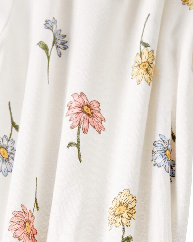 slide 3 of 4, Carter's Baby Floral Zip-Up PurelySoft Sleep & Play Pajamas Ivory NB, 1 ct