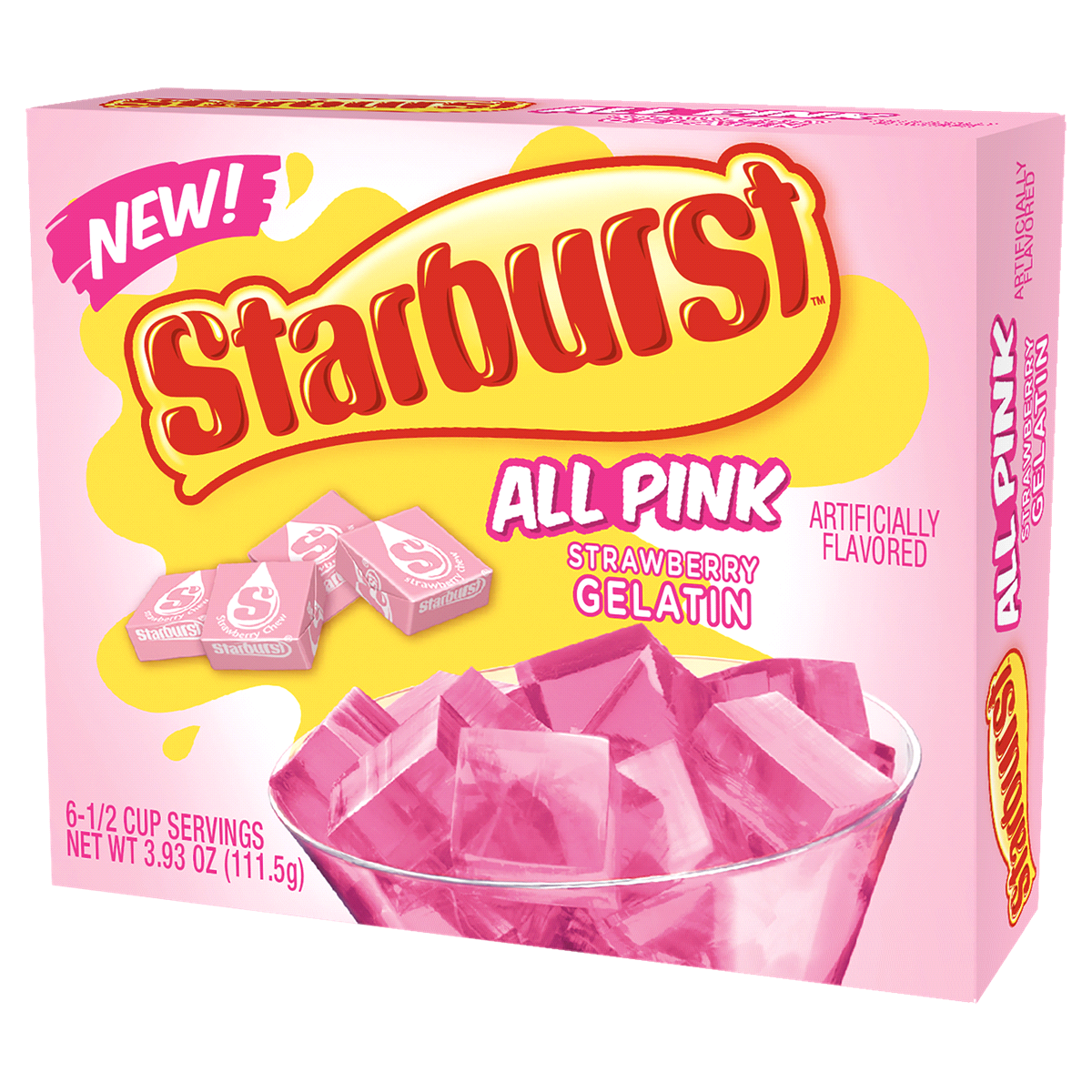 slide 1 of 1, Starburst All Pink Strawberry Gelatin, 3.9 oz