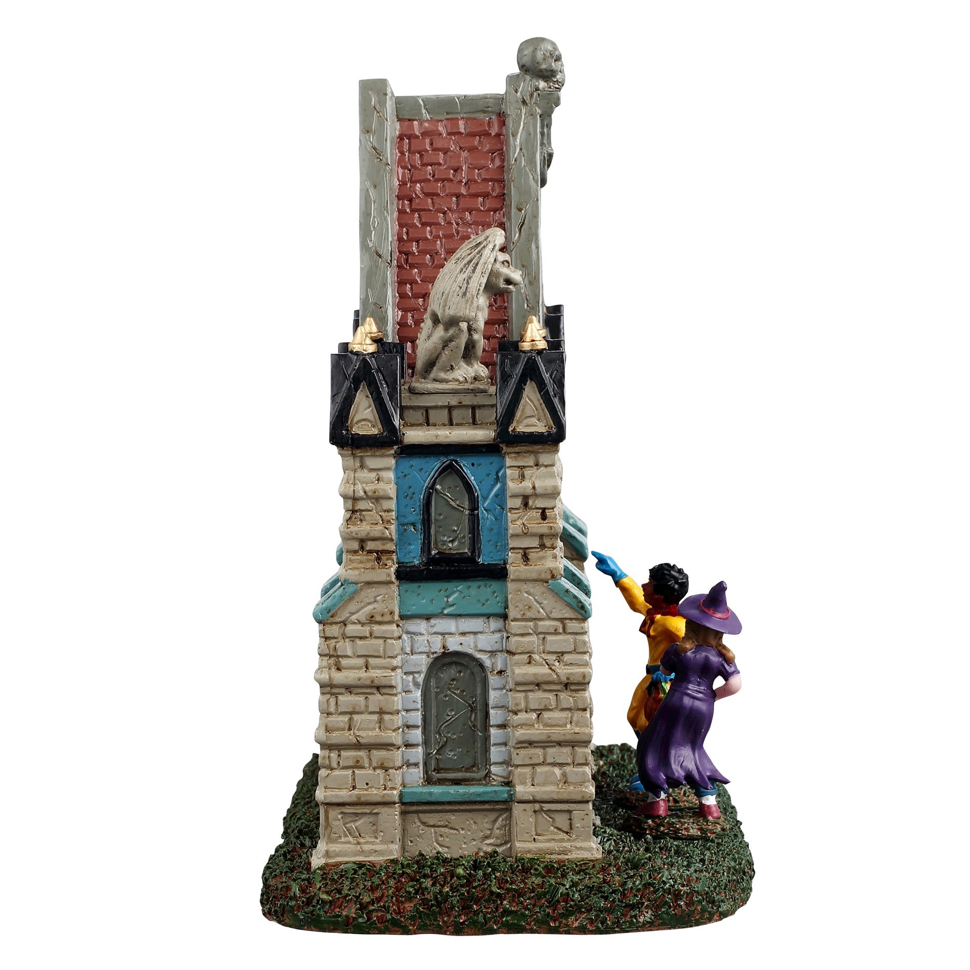 slide 4 of 4, Lemax Spooky Town Gargoyle Gate, 6 in x 6 in x 4 in