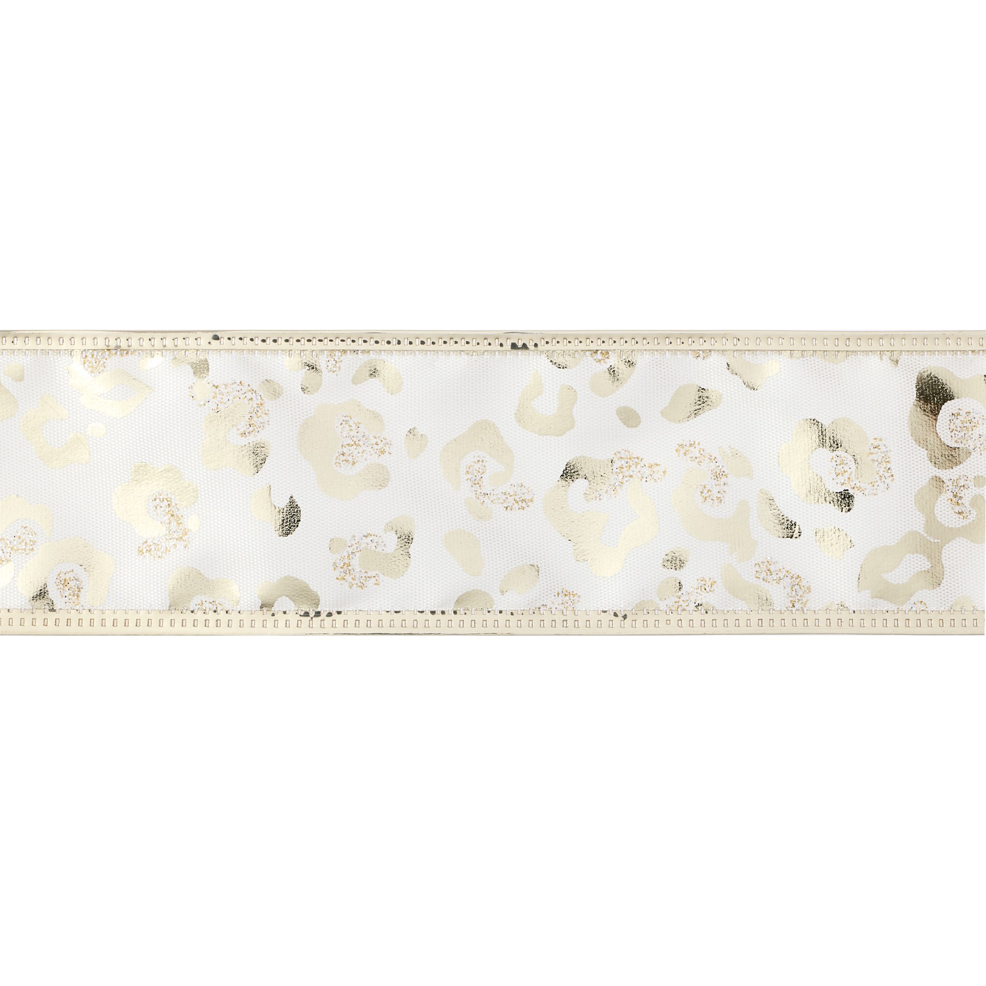 slide 4 of 4, 1.5" X 3yd. Gold Leopard Wired Taffeta Ribbon By Celebrate It Classic, 1.5 in x 3 yd