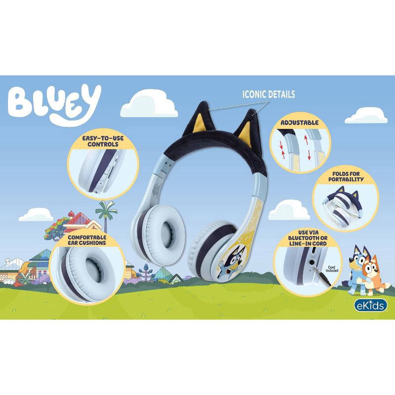 slide 4 of 5, eKids Bluey Bluetooth Wireless Headphones - Blue, 1 ct