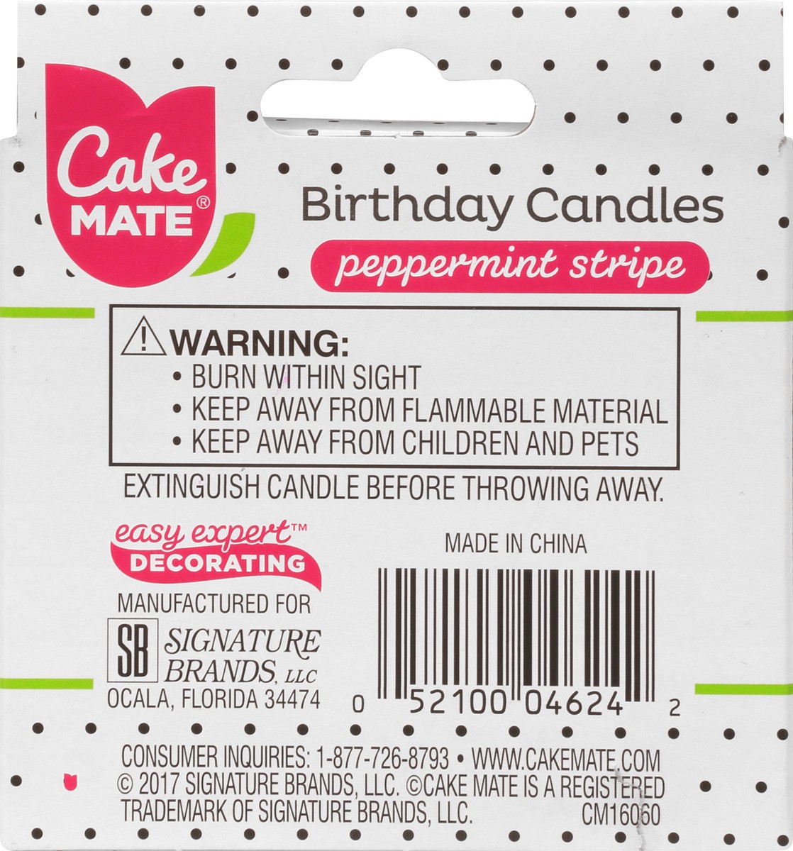 slide 5 of 9, Cake Mate Pepprmnt Stripe Candle, 24 ct