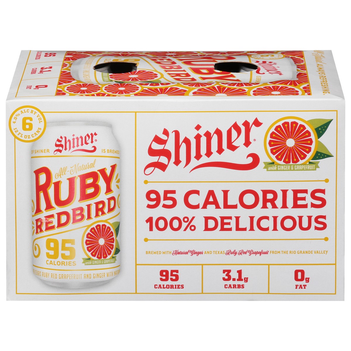 slide 1 of 9, Shiner Ruby Redbird Beer with Ginger & Grapefruit 6 - 12 fl oz Cans, 6 ct; 12 oz