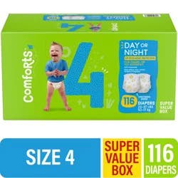 Comforts™ Day or Night Baby Diapers Size 4 (22-37 lbs) Super Value Box