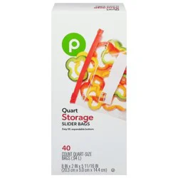 Publix Slider Bags, Easy-Fill, Storage, Quart Size