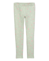 Carter's Kid Floral Stretch Leggings - Green Green 5