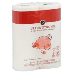 Publix Bath Tissue, Mega Roll, Ultra Strong, Two-Ply