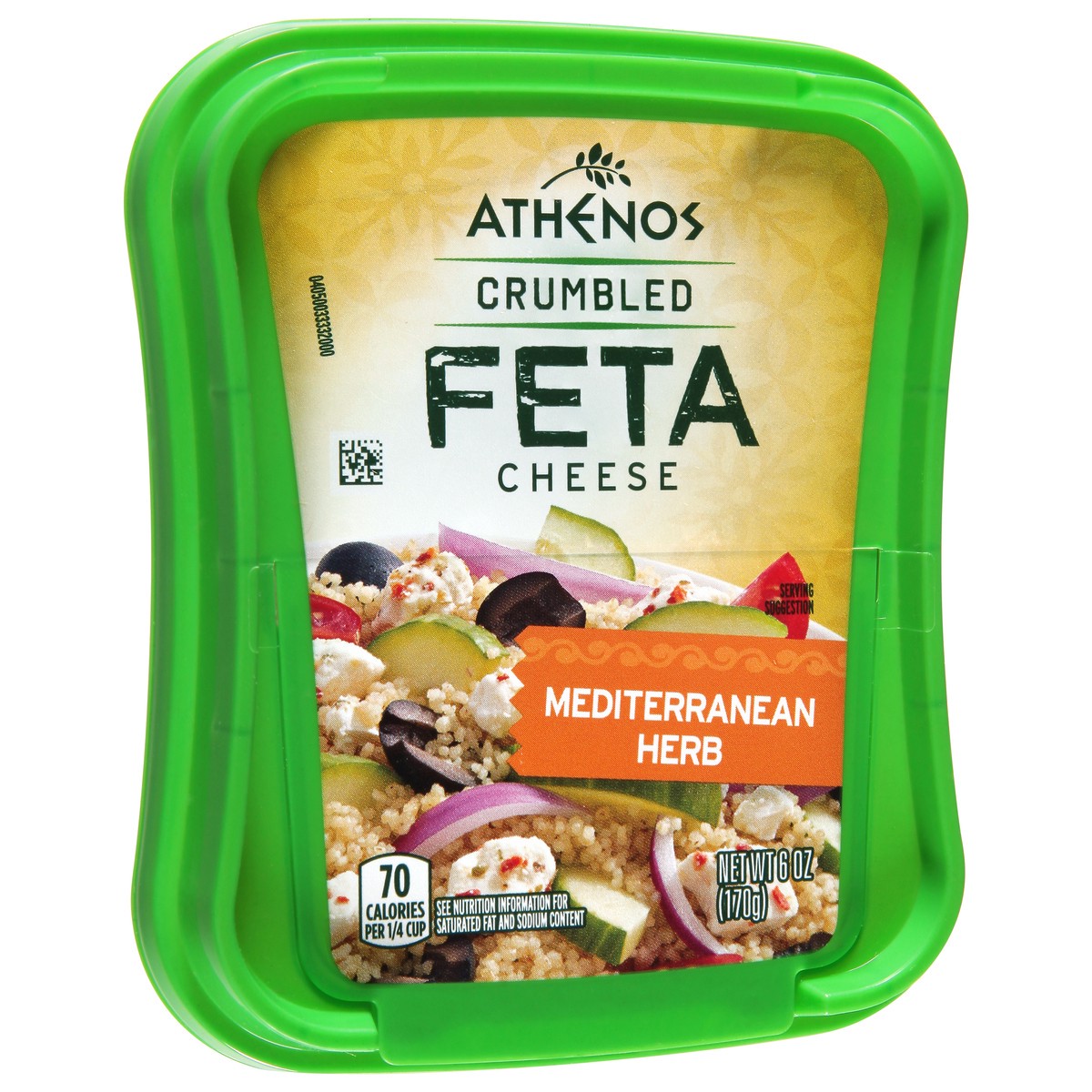 slide 2 of 9, Athenos Mediterranean Herb Crumbled Feta Cheese, 6 oz Tub, 6 oz