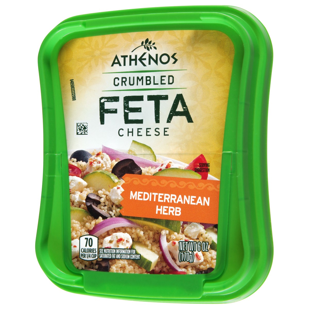 slide 3 of 9, Athenos Mediterranean Herb Crumbled Feta Cheese, 6 oz Tub, 6 oz