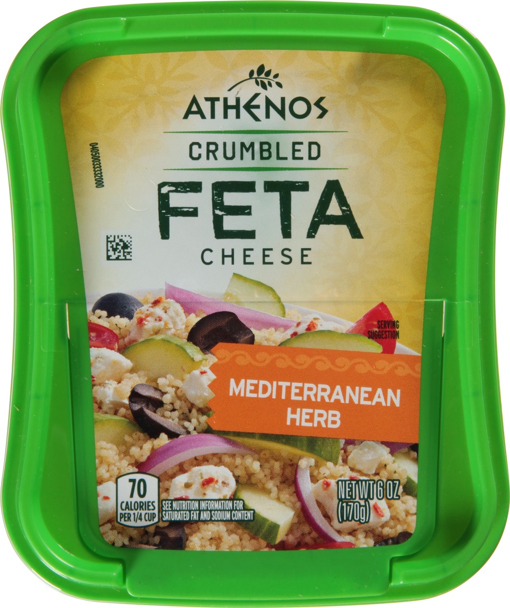 slide 6 of 9, Athenos Mediterranean Herb Crumbled Feta Cheese, 6 oz Tub, 6 oz