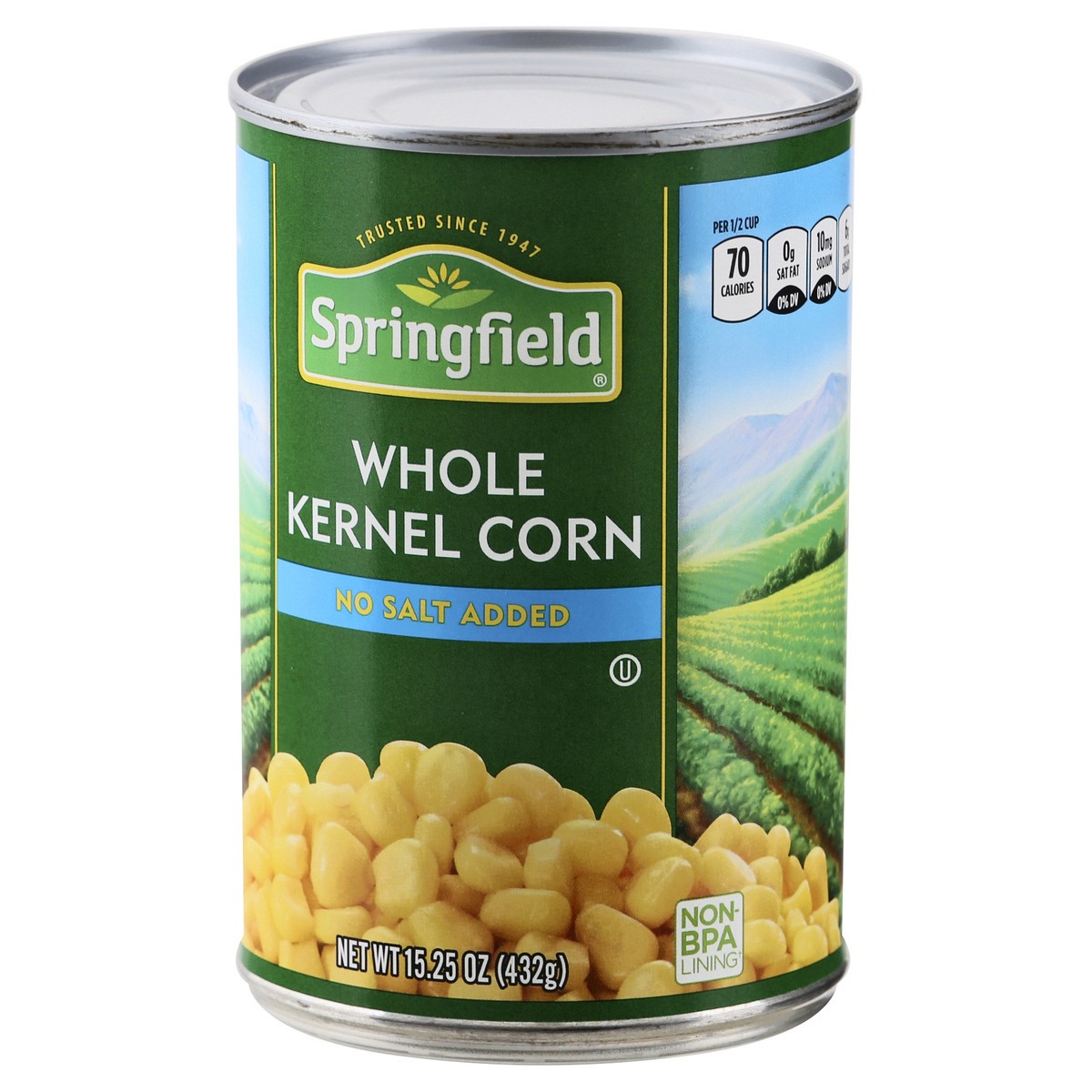 slide 3 of 10, Springfield Whole Kernel Corn No Salt Added, 15.25 oz