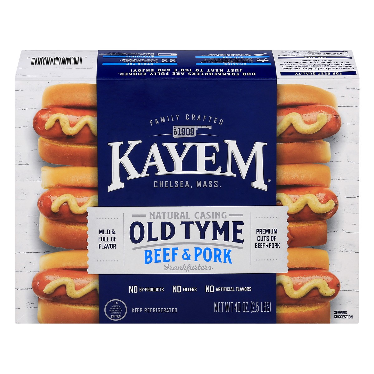 slide 1 of 10, Kayem Old Tyme Natural Casing Frankfurters, 40 oz