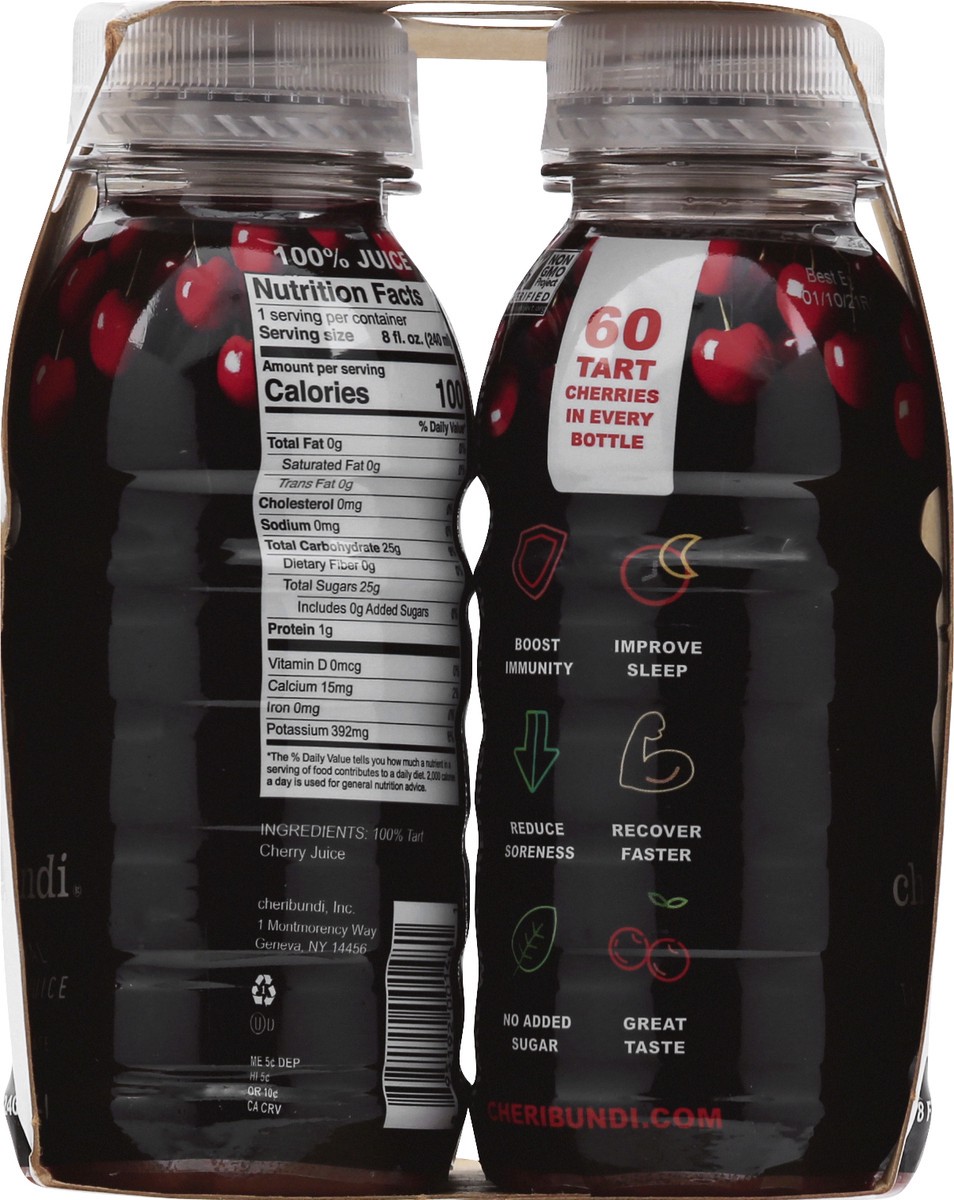 slide 8 of 9, Cheribundi 100% Natural 4 Pack Tart Cherry Juice 4 ea - 4 ct, 4 ct; 8 fl oz