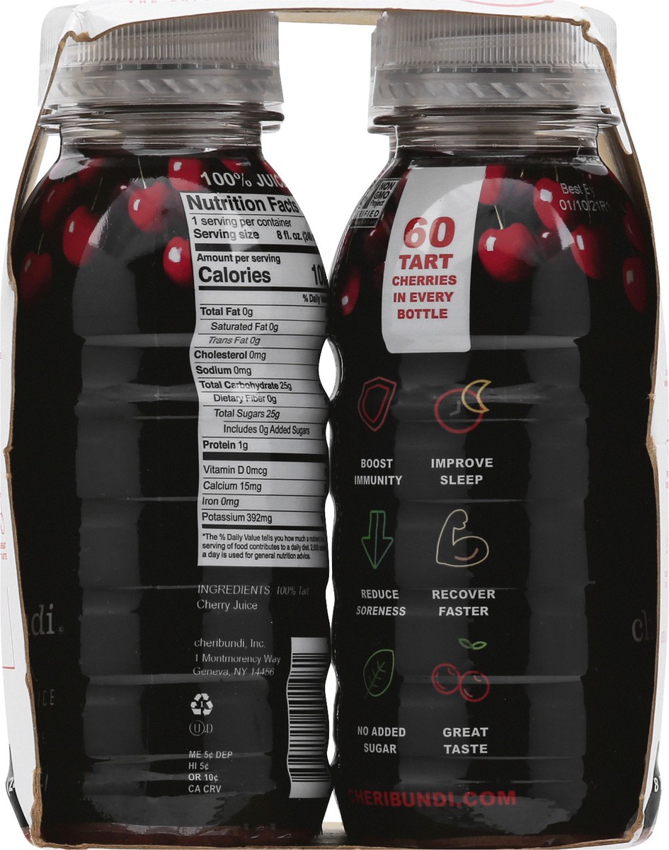 slide 7 of 9, Cheribundi 100% Natural 4 Pack Tart Cherry Juice 4 ea - 4 ct, 4 ct; 8 fl oz