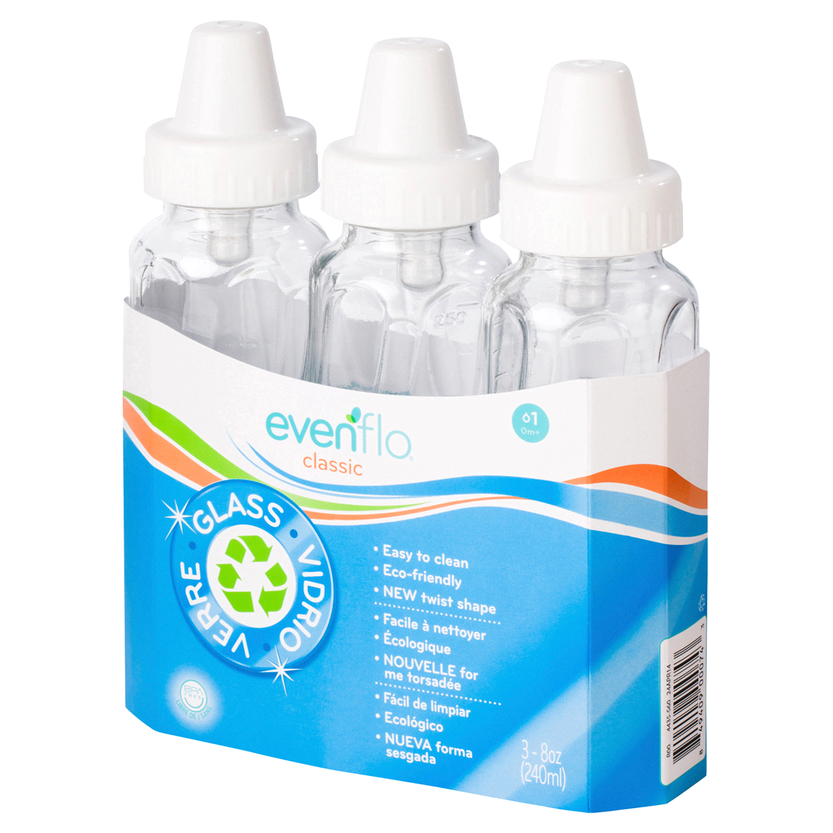 slide 1 of 5, Evenflo Classic Glass Bottles, 3 ct; 8 oz