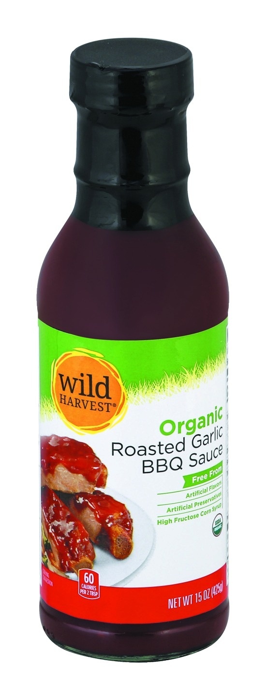 slide 1 of 1, Wild Harvest BBQ Sauce, Organic, Roasted Garlic, 15 Ounce, 15 oz