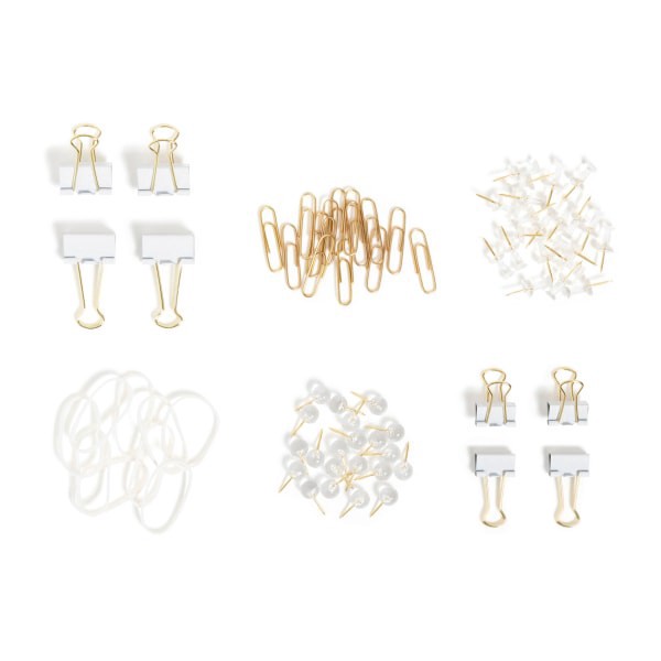 slide 4 of 4, U Brands® Office Accessory Kit, White/Gold, Kit Of 470 Pieces, 1 ct