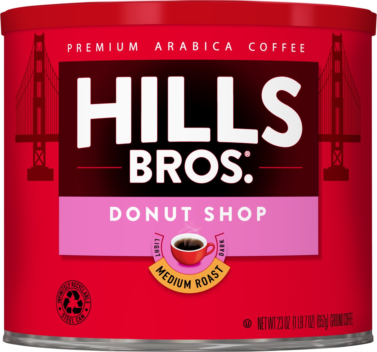 slide 7 of 7, Hills Bros. Hills Brothers Medium Roast Coffee Donut Shop - 23 oz, 23 oz