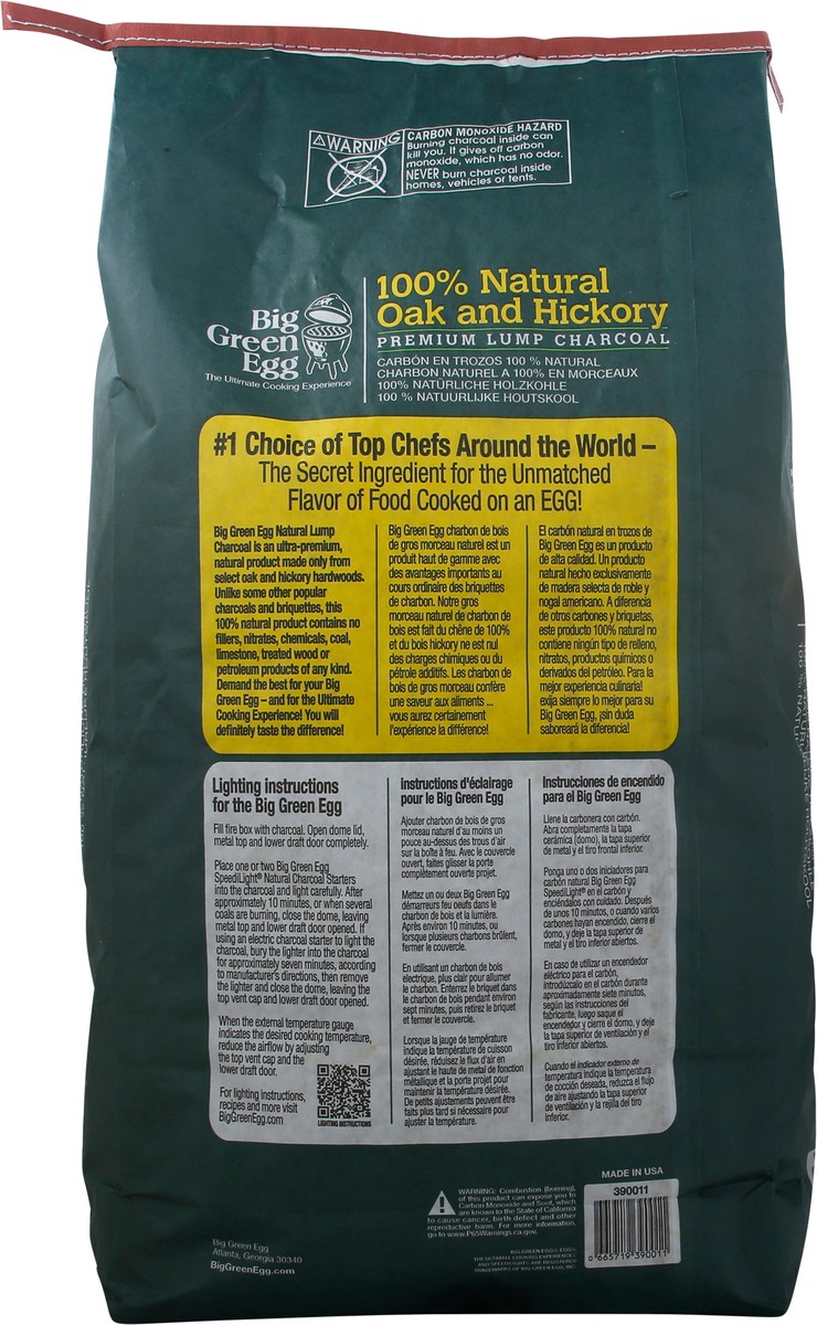 slide 8 of 10, Big Green Egg Premium 100% Natural Oak and Hickory Lump Charcoal 20 lb, 20 lb