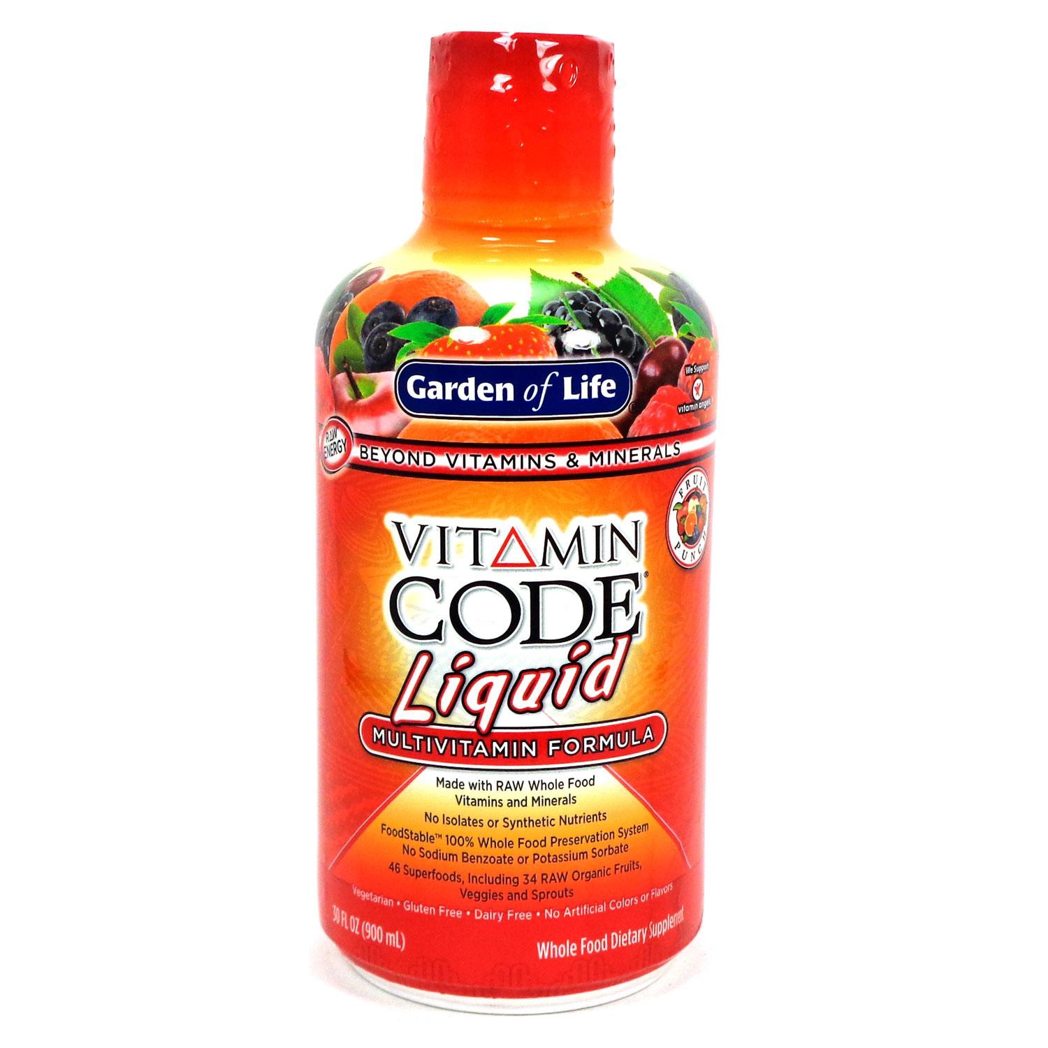slide 1 of 1, Vitamin Code Fruit Punch Flavor Liquid Multivitamin, 30 fl oz