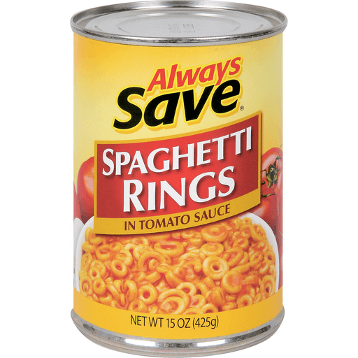 slide 1 of 1, Always Save Spaghetti Rings, 15 oz