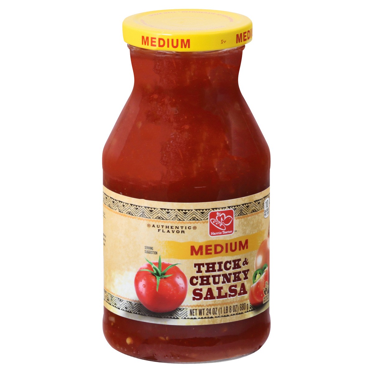 slide 2 of 11, Harris Teeter Thick & Chunky Salsa - Medium, 24 oz