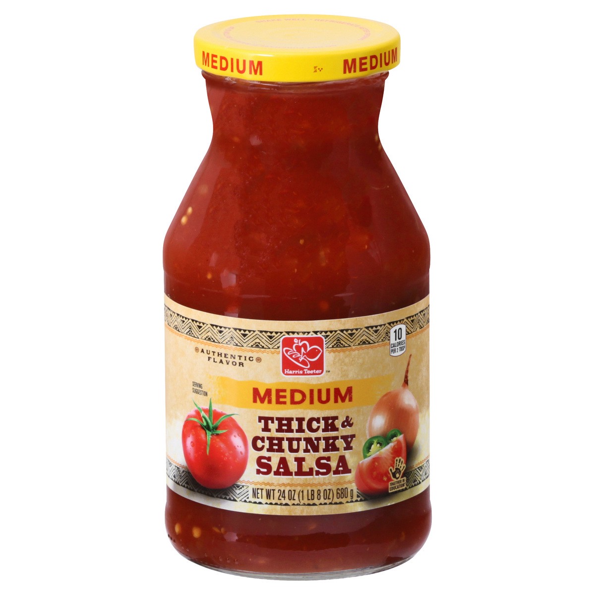 slide 1 of 11, Harris Teeter Thick & Chunky Salsa - Medium, 24 oz