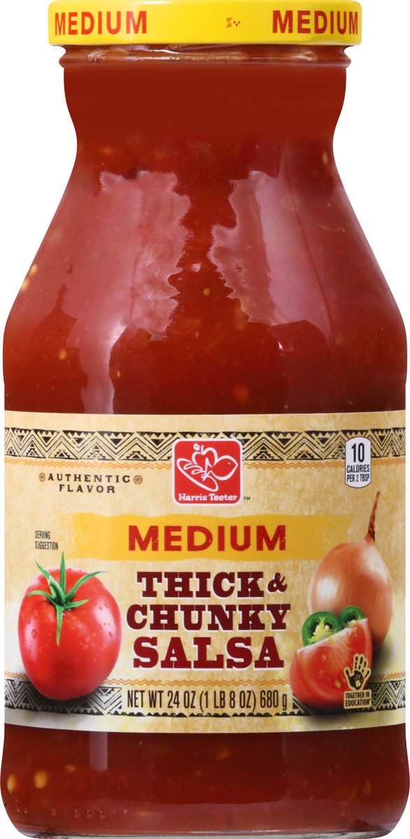 slide 9 of 11, Harris Teeter Thick & Chunky Salsa - Medium, 24 oz