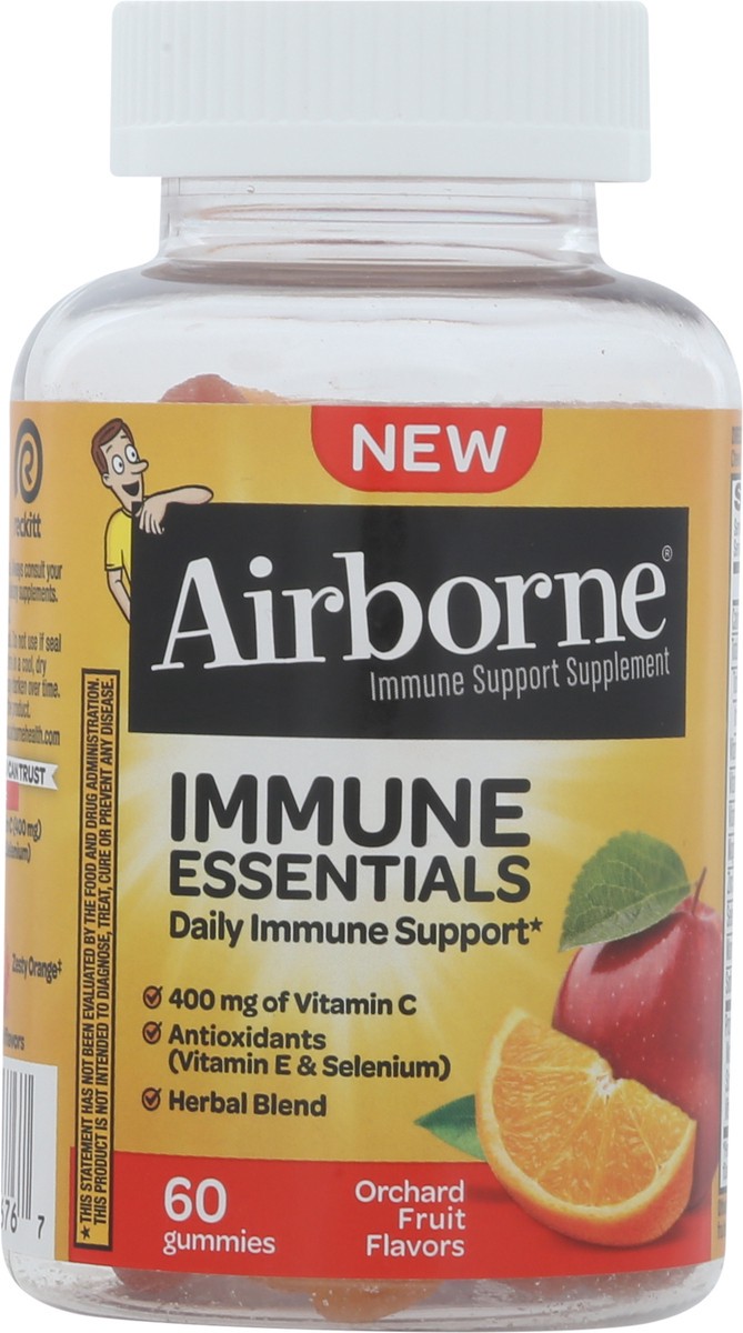 slide 2 of 9, Airborne Orchard Fruit Flavored Immune Support Supplement 60 Gummies, 60 ct